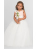 Corded Lace Pleated Chiffon Floor Length Flower Girl Dress